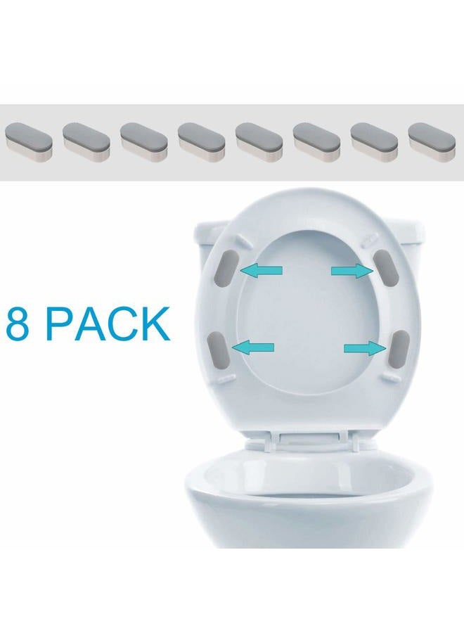iFealClear 8 Pcs Universal Toilet Seat Bumpers, Toilet Lid Rubber Bumpers Replacement Kit with 8 Extra Thickness Pads for Changing Heights, Strong Adhesion Bidet Toilet Bumpers for Home, Hotel, Hospital Gray - Image 4