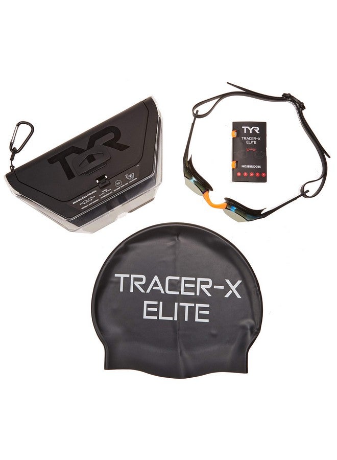 TYR Tracer X Elite Mirrored Race Goggle Gold Orange Black Na - Image 1
