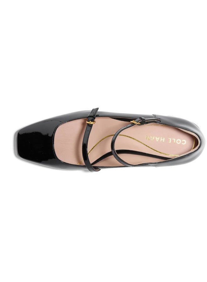 COLE HAAN حذاء نسائي بكعب عالٍ 45 مم باكستون ماريجان، جلد لامع أسود، 38.5 EU - Image 2