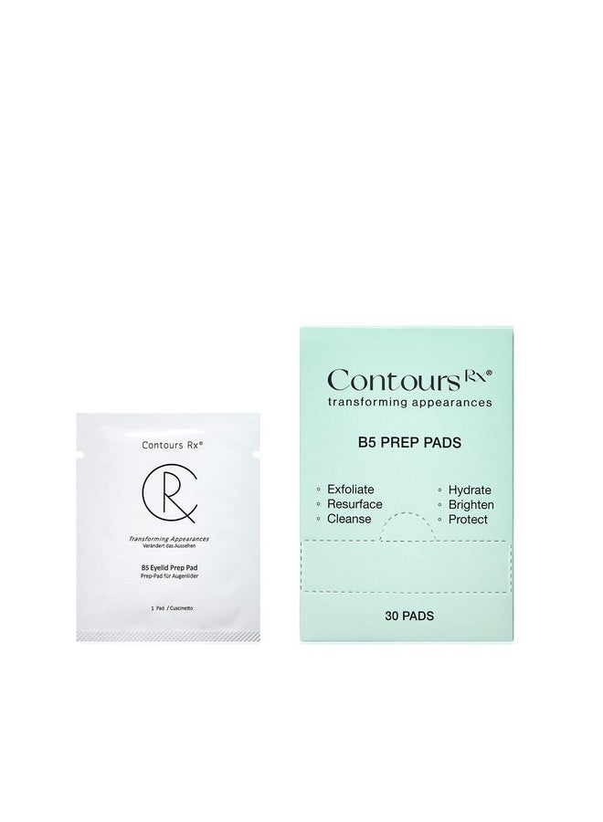 Contours RX B5 Eyelid Prep Exfoliating Pads Everyday Eyelid Cleansing Wipes & Makeup Remover Pads Restorative Vitamin B5 Eyelid Cleanser Prep Pads To Brighten Nourish & Hydrate (30 Pack) - Image 1