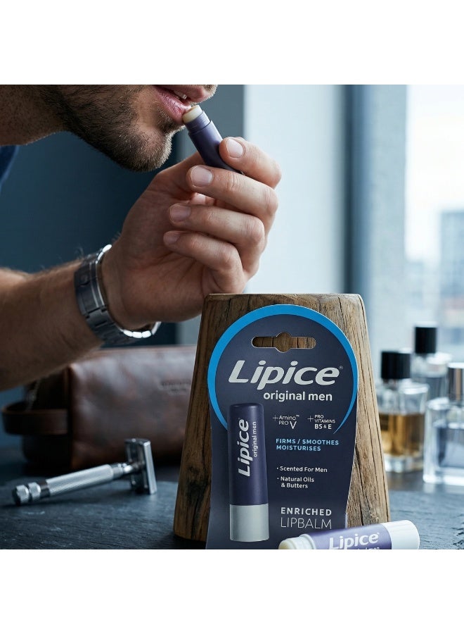 lipice Original Men Lip Balm 4.8g – Soothing Protection for Dry Lips ,Pack of 4 - Image 2