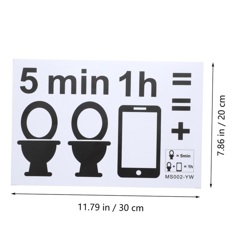 Black Bathroom Warning Stickers 2 Sheets PVC Wall Decals Easy Application - Image 3