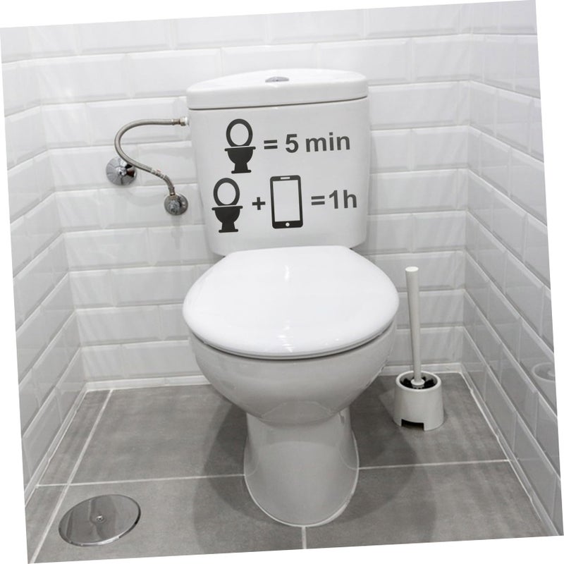 Black Bathroom Warning Stickers 2 Sheets PVC Wall Decals Easy Application - Image 4