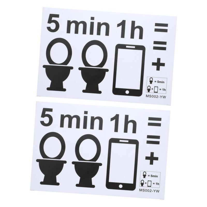 Black Bathroom Warning Stickers 2 Sheets PVC Wall Decals Easy Application - Image 2