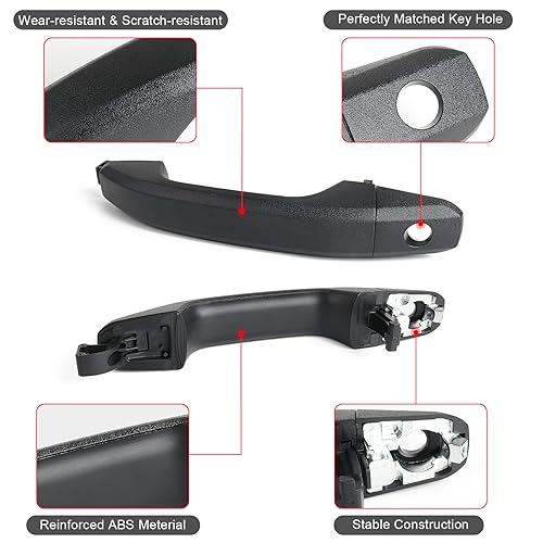 FAERSI Door Handles Exterior Replacements Textured Black Compatible with 20142020 Chevy Chevrolet Silverado Suburban Tahoe GMC Sierra Yukon23236150 22923605 22929464 22929412 22923599 - Image 3