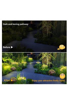 Golden Solar Garden Lights 6Pack, New Upgraded 36LED Solar Lights Outdoor Waterproof, Swaying Solar Powered Firefly Lights,Garden Gift for Pathway Patio Walkway Yard Decorations,  Warm White  - Image 5