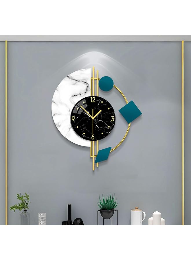 The Bros Large Wall Clocks for Living Room Decor Modern Silent Wall Clocks Battery Operated Non-Ticking for Bedroom Office Kitchen Home Metal Glass Decoration Wall Watch Clock Quartz for Indoor House - Image 1