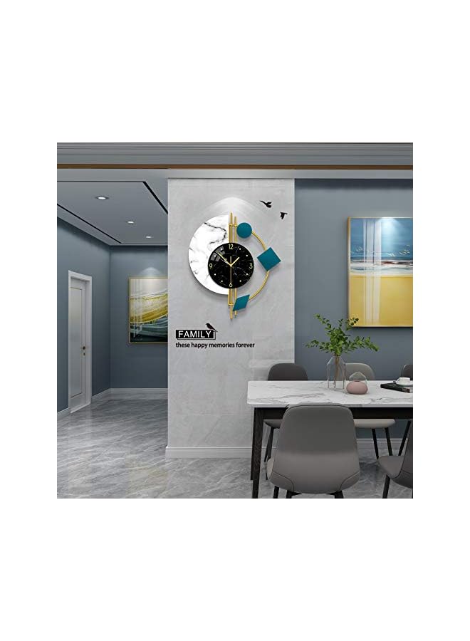 The Bros Large Wall Clocks for Living Room Decor Modern Silent Wall Clocks Battery Operated Non-Ticking for Bedroom Office Kitchen Home Metal Glass Decoration Wall Watch Clock Quartz for Indoor House - Image 3