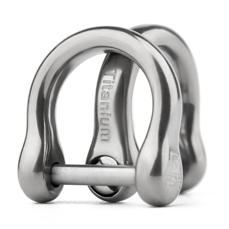 TISUR D-Rings with Screw Shackle, U Shape Key Chains Rings, Car Keys Tools, DIY Leather Craft Purse/Wallet Buckle 2pcs (0.35'', Polished/Titanium) - Image 1