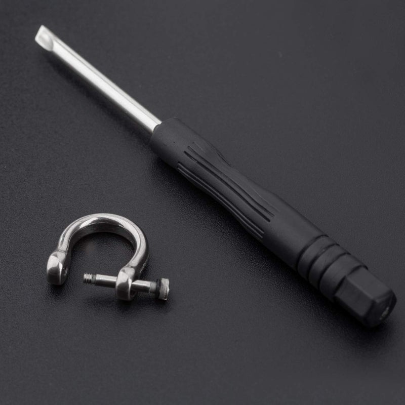 TISUR D-Rings with Screw Shackle, U Shape Key Chains Rings, Car Keys Tools, DIY Leather Craft Purse/Wallet Buckle 2pcs (0.35'', Polished/Titanium) - Image 3