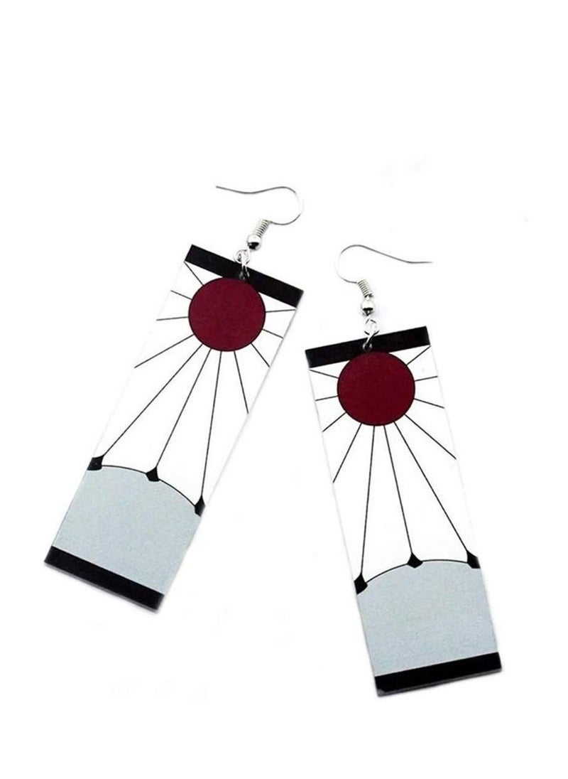 KASTWAVE Anime Kamado Tanjiro Hanafuda Earrings - Kimetsu No Yaiba Hanafuda Earrings - Cosplay Accessories For Womens Girls - Image 1