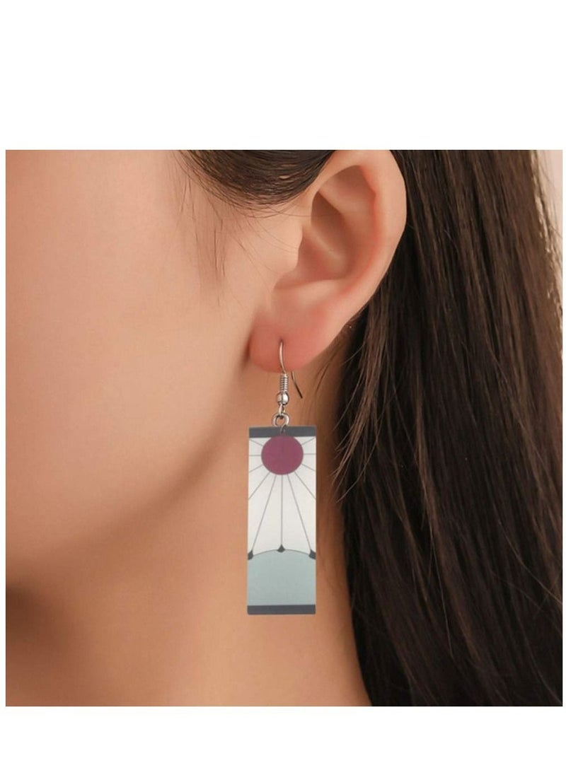 KASTWAVE Anime Kamado Tanjiro Hanafuda Earrings - Kimetsu No Yaiba Hanafuda Earrings - Cosplay Accessories For Womens Girls - Image 5