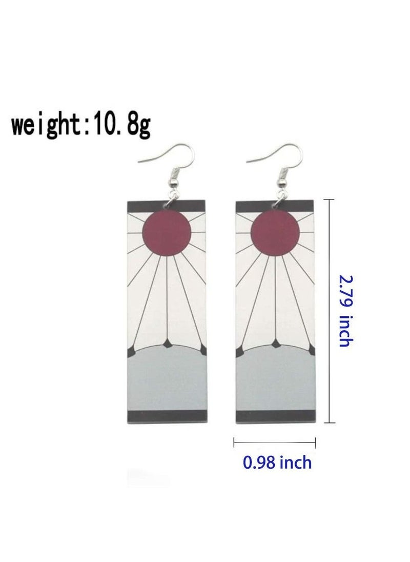 KASTWAVE Anime Kamado Tanjiro Hanafuda Earrings - Kimetsu No Yaiba Hanafuda Earrings - Cosplay Accessories For Womens Girls - Image 2