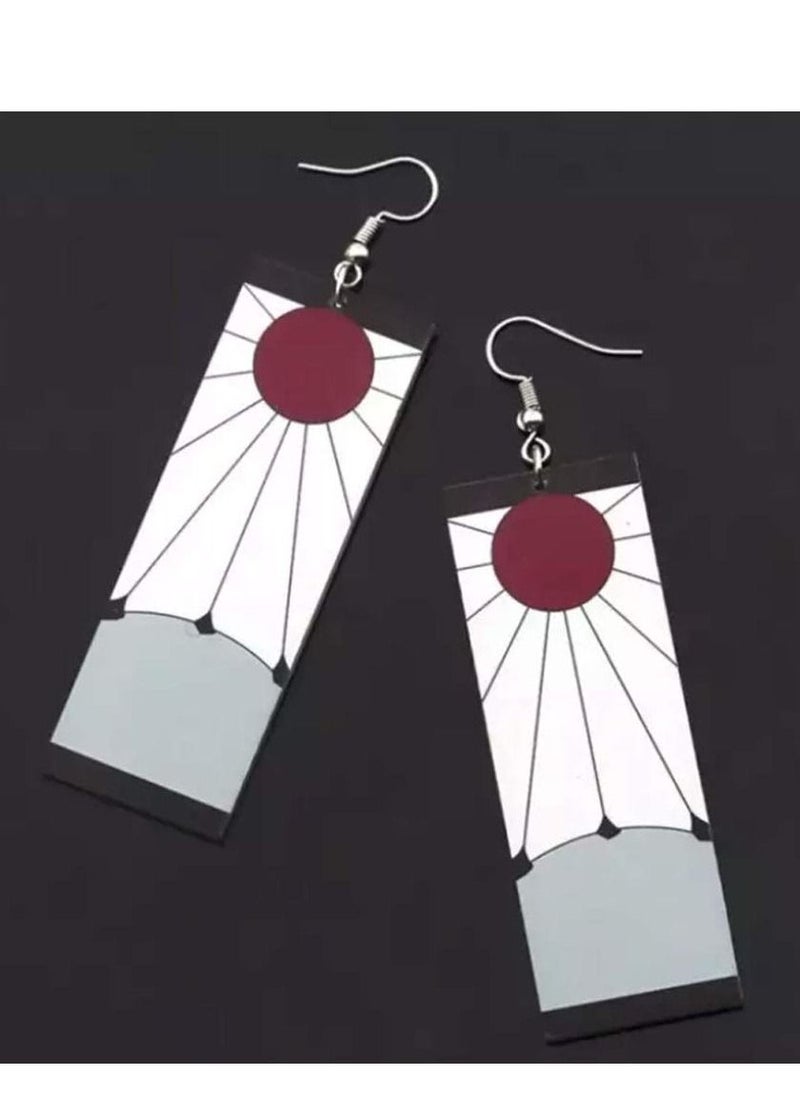 KASTWAVE Anime Kamado Tanjiro Hanafuda Earrings - Kimetsu No Yaiba Hanafuda Earrings - Cosplay Accessories For Womens Girls - Image 3