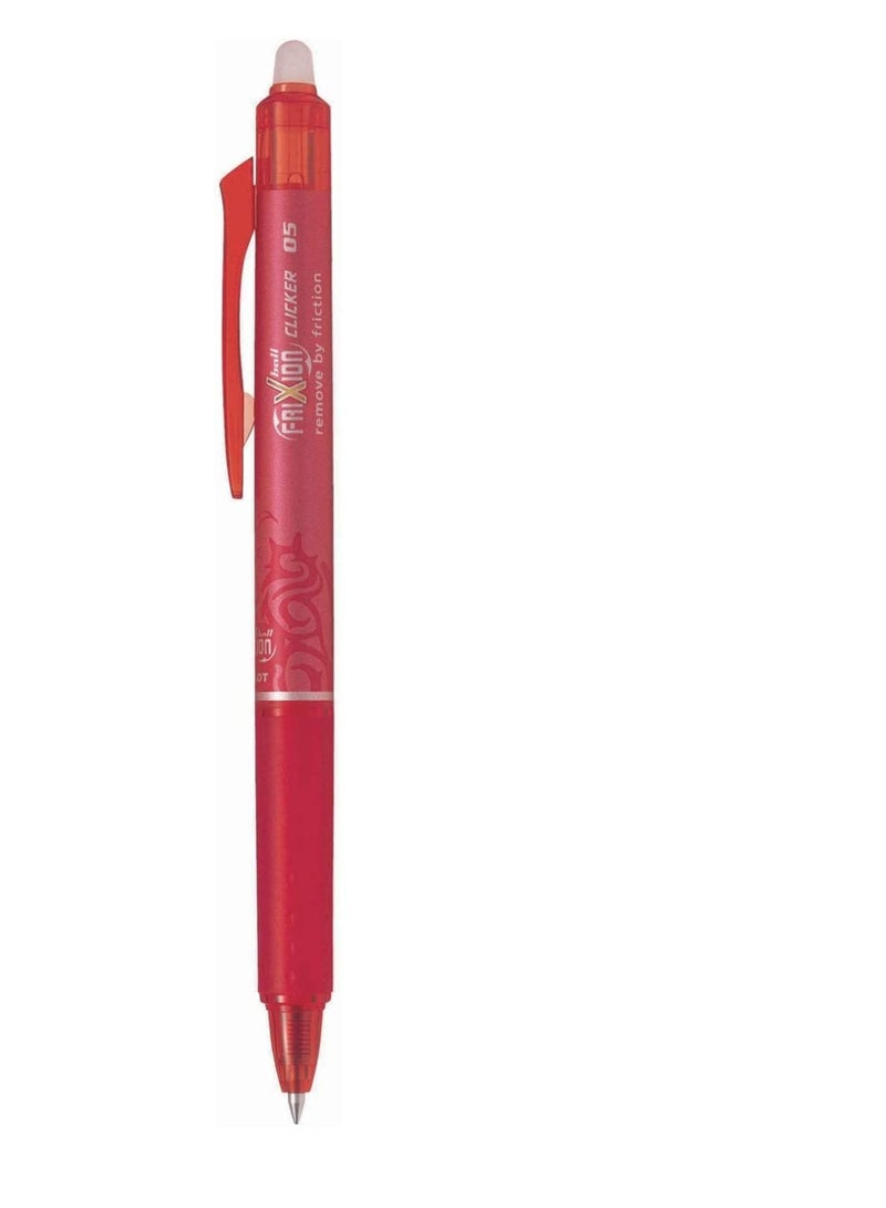 Pilot Frixion Clicker 0.5mm 12 Pieces Retractable Erasable Gel Rollerball Red - Image 3