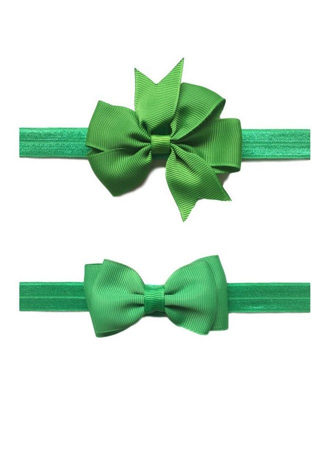 JustMyDress Baby Girls Green Headband Bowknot Green Hair Band Bow Green Toddlers Headwear JB101 (D-2 Pcs) 