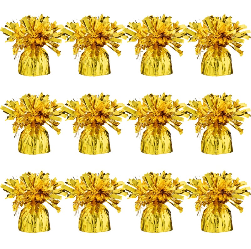 Srenta Gold Balloon Weights Heavy Balloon Weight Pack of 12 Metallic Foil Weights for Balloons Birthday Party Wedding Table Centerpiece Ballon Weight 48 DIY Ballon Weights for Helium Balloons - Image 2