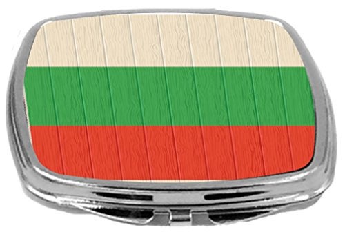 Rikki Knight Compact Mirror on Distressed Wood Design, Bulgaria Flag, 3 Ounce - Image 5