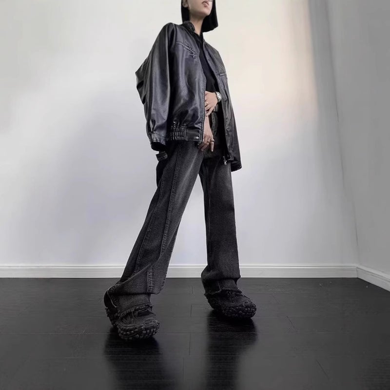 Unisex Classic Denim Jeans Loose Fit Daily Outdoor Wear - Image 2