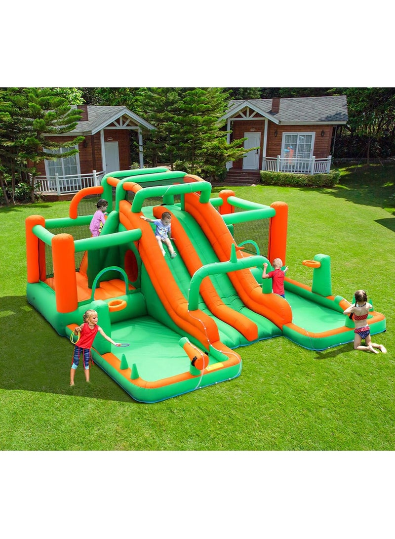 Twin Water Slide Inflatable with Mega Bouncer for Kids Outdoor Play  - Image 1