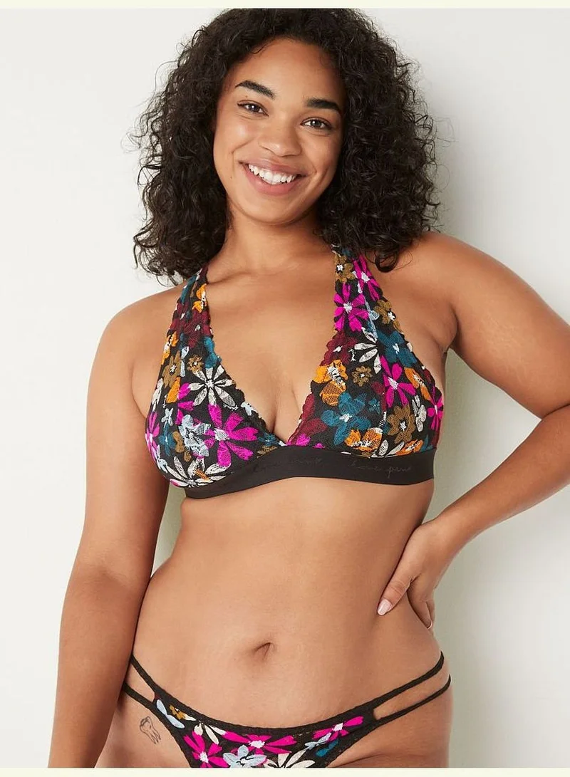 PINK Lace Halter Bralette
