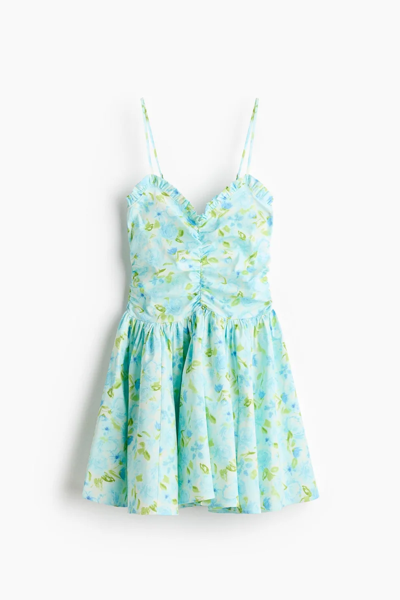 Ruched cotton dress