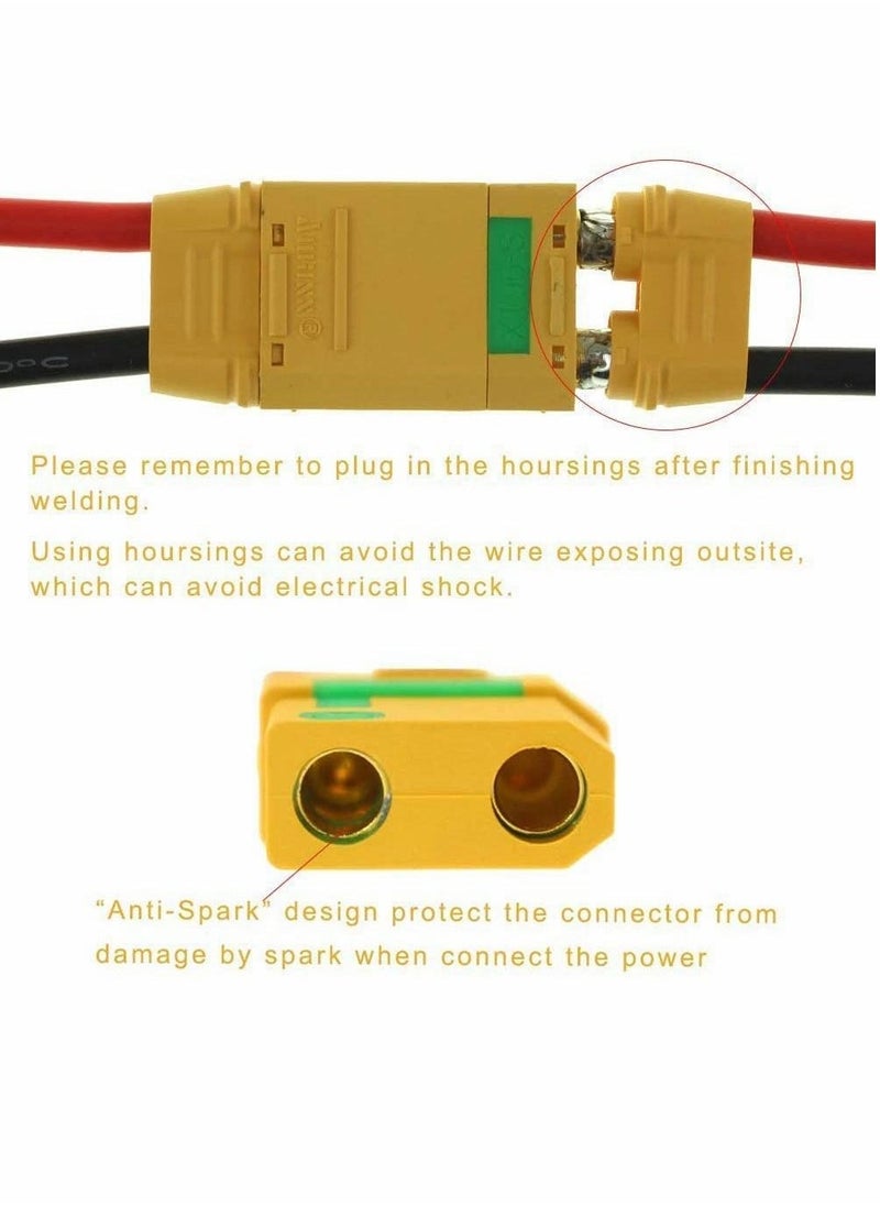 Connectors, Anti-Spark Male Female Connector, XT90S, XT90-S, XT90, for RC Quadcopter Brushless Motor, for FPV Drone Lipo Battery ESC and Charge Lead (5Pairs) - Image 4