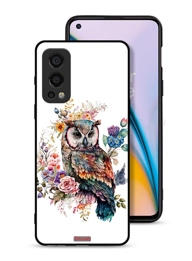 Tolwak OnePlus Nord 2 5G Protective Case Cover Owl Abstract Art - Image 1
