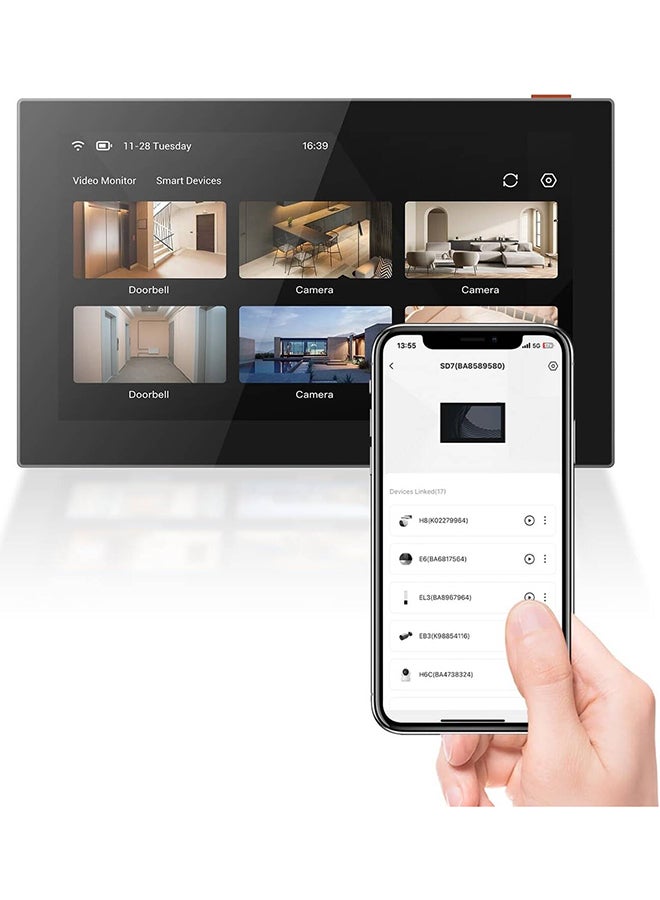 EZVIZ SD7 7-Inch IPS Touch Smart Screen, Smart Integration with Compatible EZVIZ Devices, Remote Control via EZVIZ App, Two-Way Talk, Type-C charging, Easy Installation, CS-SD7 - Image 1
