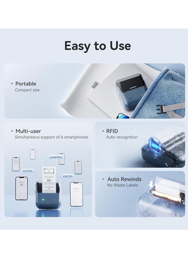 NIIMBOT - B31 Thermal Label Maker Machine, Inkless Label Printer with 20-75mm Print Width, 3 Inch Portable Label Printer with 1 Roll 70*40mm White Tape, for Retail Small Business, for Barcode, Address, Logo, Tag Labeling, Bluetooth Thermal Sticker Maker Compatible with Smartphones & PC - Image 1
