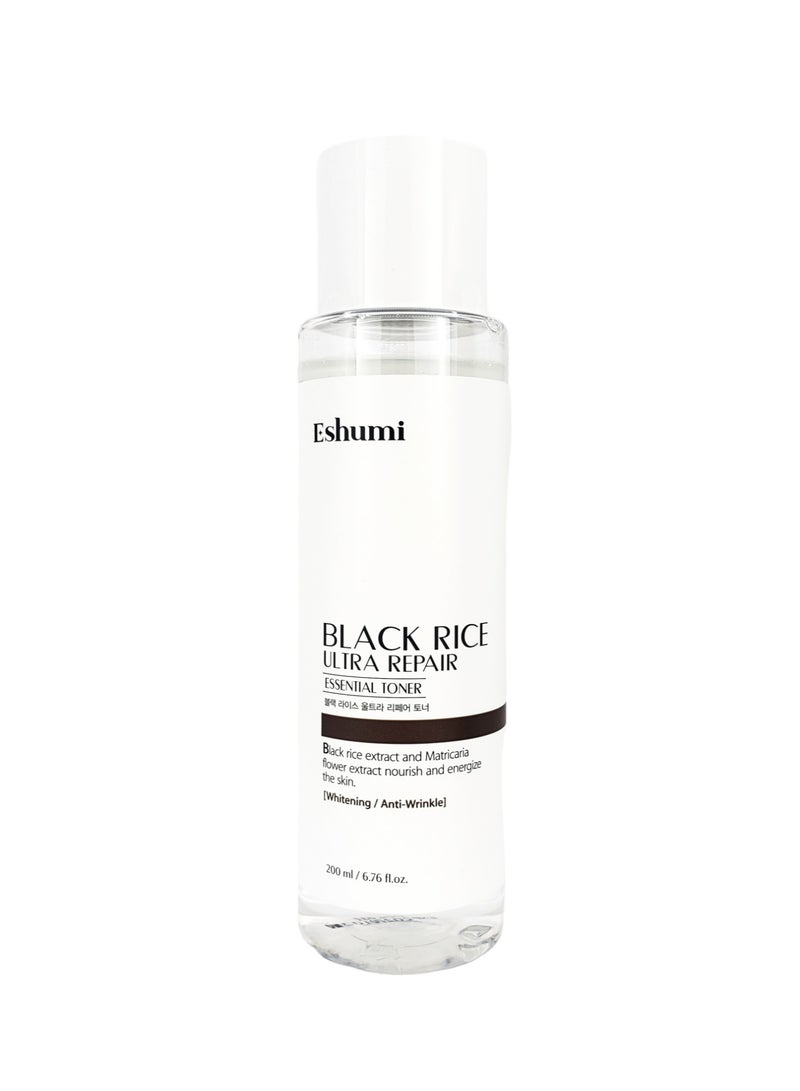 Eshumi Korean product ESHUMI BLACK RICE - ULTRA REPAIR ESSENTIAL TONER Black rice extract and matricaria flower extract nourish and energize the skin 200ml - Image 2