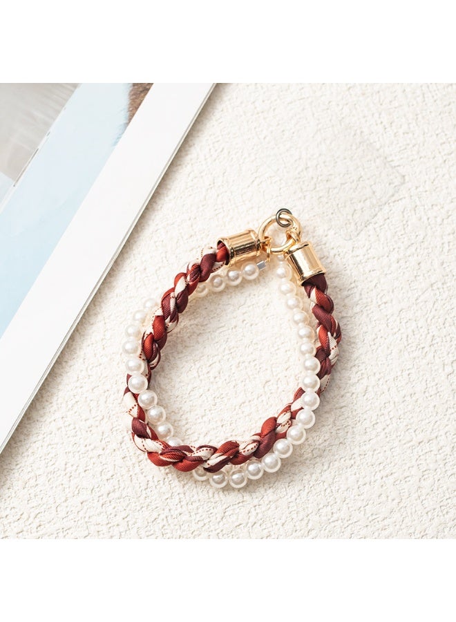 NIBEMINENT Beaded Phone Lanyard, Anti Lost Removable Wrist Strap, Weaving Shell Chain Bracelet Pendant, Phone Keychain Lanyard