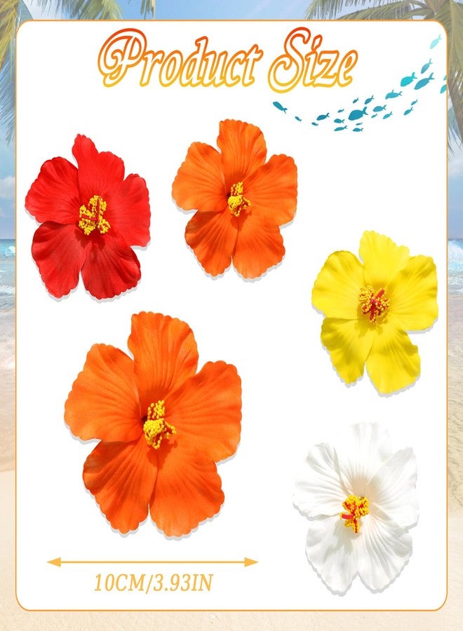 VENOFEN 4PCS Hawaiian Flower Hair Clips Hibiscus Flowers Clip Colorful Plumeria Artificial Flower Hair Accessories for Women Summer Beach Party Hair Decoration - Image 4
