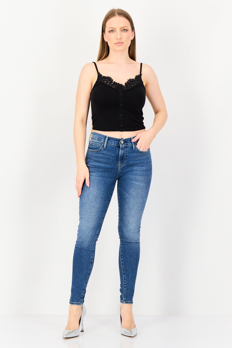 Levi's جينز نسائي بقصة عادية، مغسول وقابل للتمدد، أزرق - Image 4