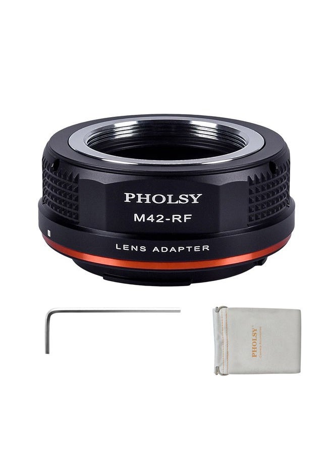 PHOLSY M42 to EOS RF-Mount Adapter Compatible with M42 42mm Screw Mount Lens to Canon EOS RF Mount Camera Body for EOS R8, R50, R6 Mark II, R7, R10, R3, R5, EOS R5C, EOS R6, EOS R, EOS RP - Image 1