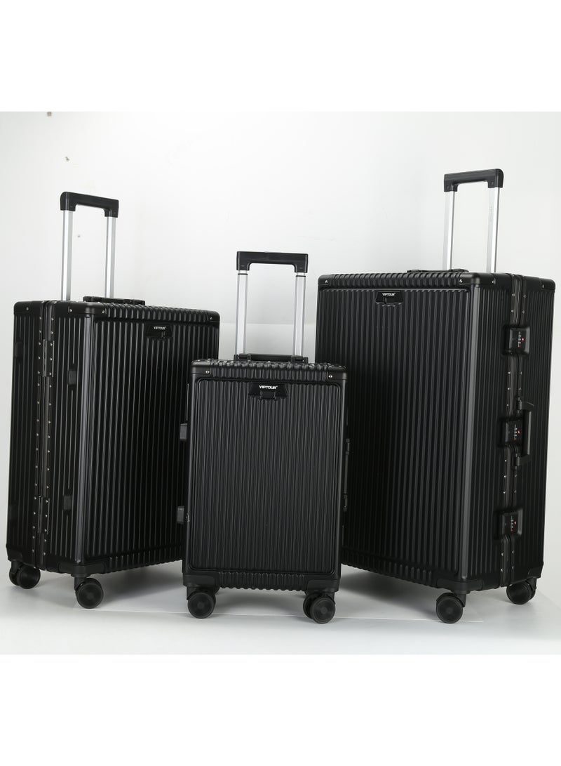 VIPTOUR PC Hard Side Zipperless Luggage Set of 3 PCS TSA Lockable Travel Suitcase With Cup Holder 20/25/29 Inches - Image 1