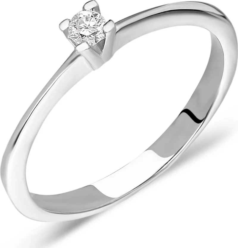 شافين 0.07 Crt. H Color Diamond Silver Solitaire Ring ca49