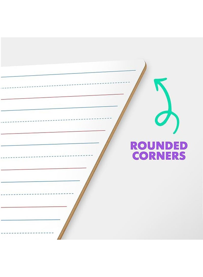 MARKQ [عبوة من 3] لوح كتابة أبيض جاف قابل للمسح [A4] للأطفال، لوح كتابة مسطر - Image 3