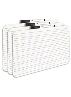 MARKQ [Pack of 3] Lined Dry Erase White Board [A4] for Kids Ruled Writing Board  - Image 1