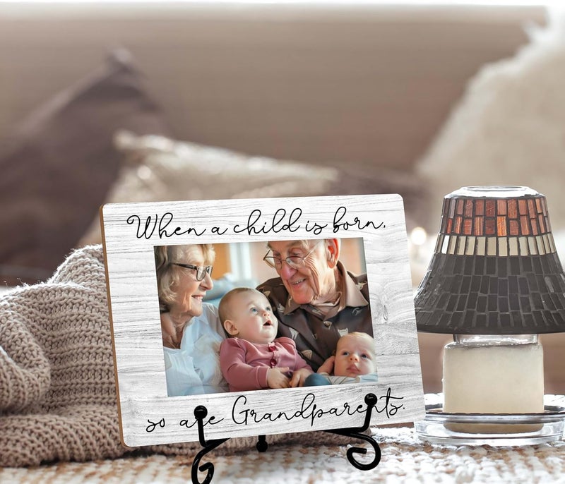 SSQBZU First Time Grandparents Gifts When A Child Is Born So Are Grandparents Grandkids 6x4 Picture Frame Wall Mount  Table Top grandparents picture frame with baby019 - Image 2