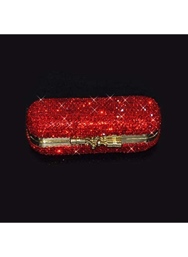 Bestbling Bling Rhinestone Crystal Lipstick Case Holder Organizer bag Cosmetic Storage for Women's Lipstick Jewelry Kit (Red) - Image 4