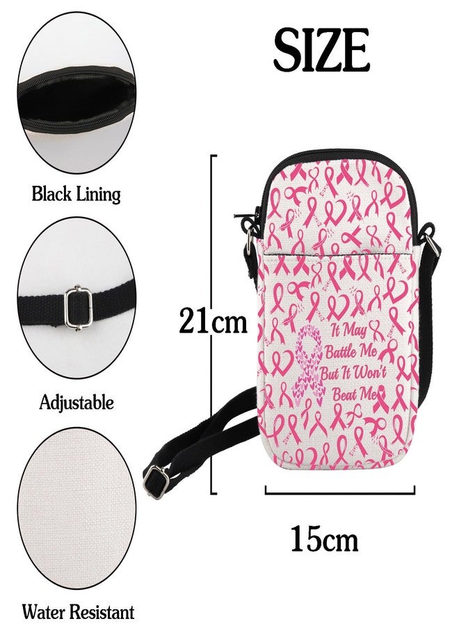 HOLLP Breast Cancer Awareness Crossbody Bag for Women It May Battle Me But It Won't Beat Me Small Sling Bag Pink Ribbon GIft (Breast Cancer) - Image 4