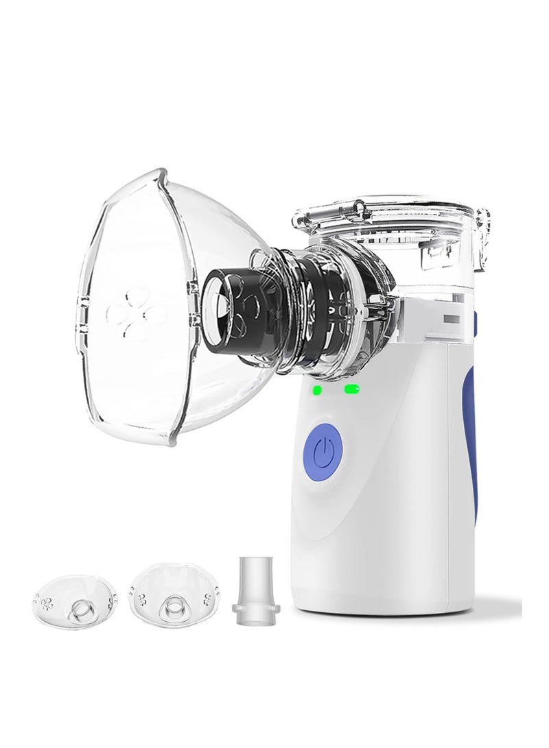 إلترازون جهاز استنشاق للبالغين، جهاز استنشاق للأطفال، جهاز النبض للأطفال مع قناع الوجه وفوهة الفم، وظيفة التنظيف الآلي للأمراض التنفسية فعال (أزرق) - Image 1