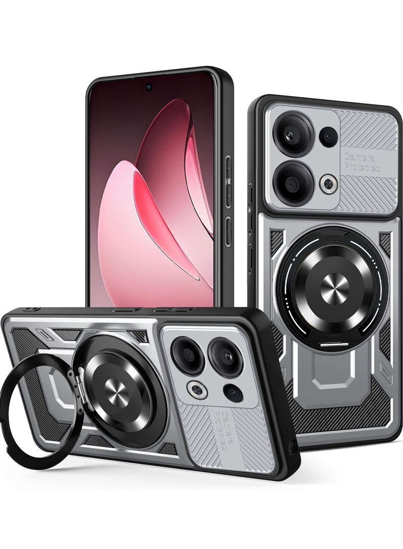 Case Cover Shock Resistant Protect Camera TPU + PC Compatible with Oppo Reno 13 (Grey)