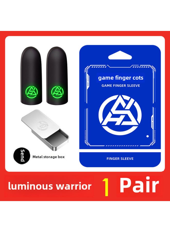 Game Finger Set Luminous Warrior Finger Set E-sports King Chicken Finger Set Breathable Sensitive Touch Screen Finger Set-Product Color:[Silver Dragon Luminous Style 1 Pair]]  - Image 5