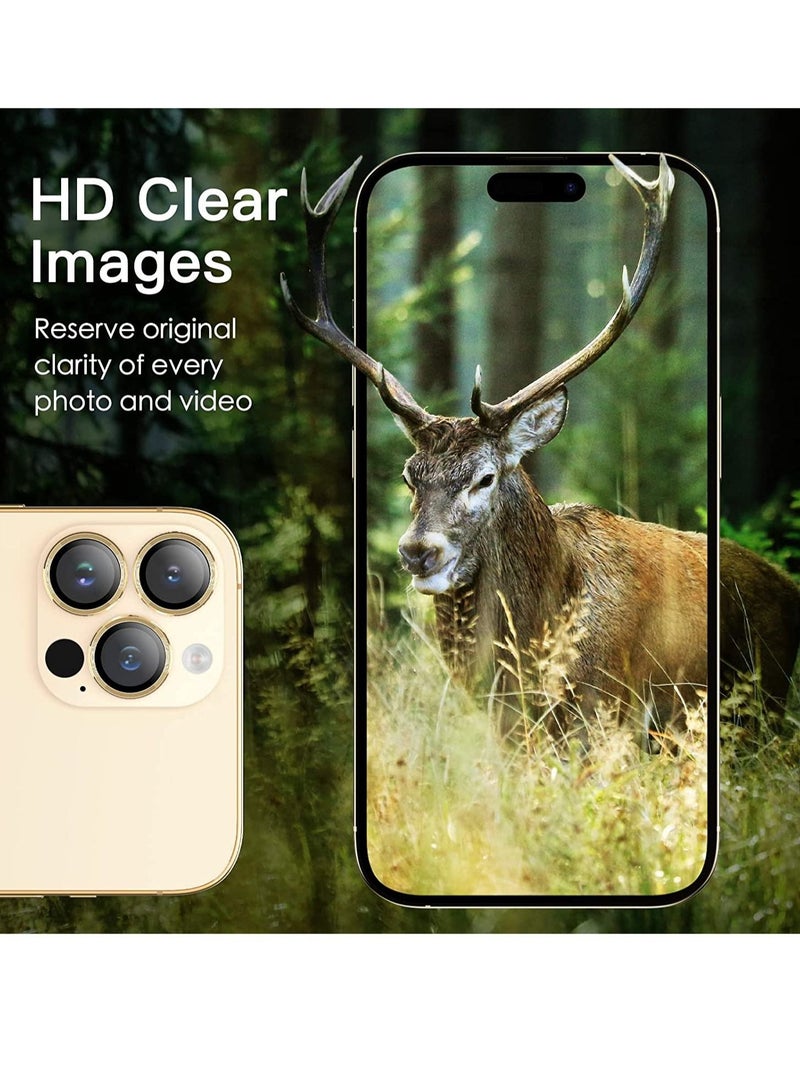 ELTRAZONE Camera Lens Protector for iPhone 14 Pro 6.1-Inch and iPhone 14 Pro Max 6.7-Inch, 9H Tempered Glass Metal Individual Ring Cover, HD Clear, 3-Pack - Image 3