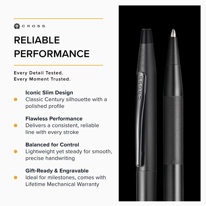 Cross Classic Century Refillable Ballpoint Pen, Medium Ballpen, Includes Premium Gift Box - Black Micro-Knurl - Image 4