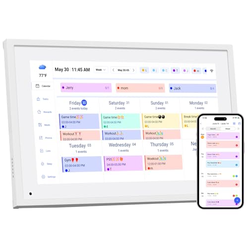 akimart 10.1 inch Wall Planner Digital Calendar & Chore Chart, Smart Touchscreen Interactive Display for Family Schedules, Hearth Display Digital Calendar, Great for Organizing Your 2026 Year - Image 1