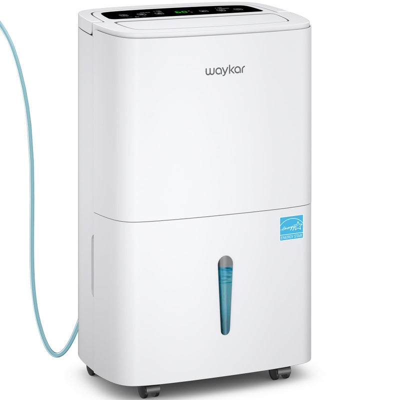 Waykar 150 Pints Energy Star Dehumidifier with Pump for Spaces up to 7000 Sq Ft at Commercial and Industrial Large Room Warehouse Home Basement Bedroom with Drain Hose Auto Defrost SelfDrying