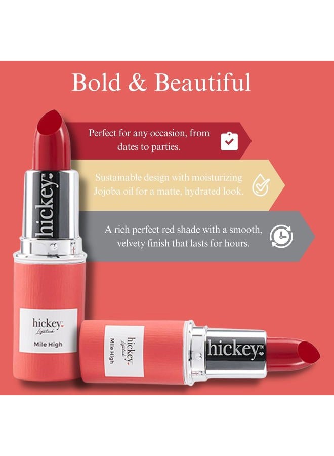 Hickey Lipstick Mile High Organic Perfect Red Lipstick Refill - Long Lasting Lipstick for Women - Hydrating & Moisturizing Shade, Best Lip Color for Women, Gluten-Free & Vegan with Highly Pigmented - Image 3
